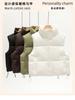 Autumn and winter PU new down cotton vest loose small short thin stand-up collar vest jacket