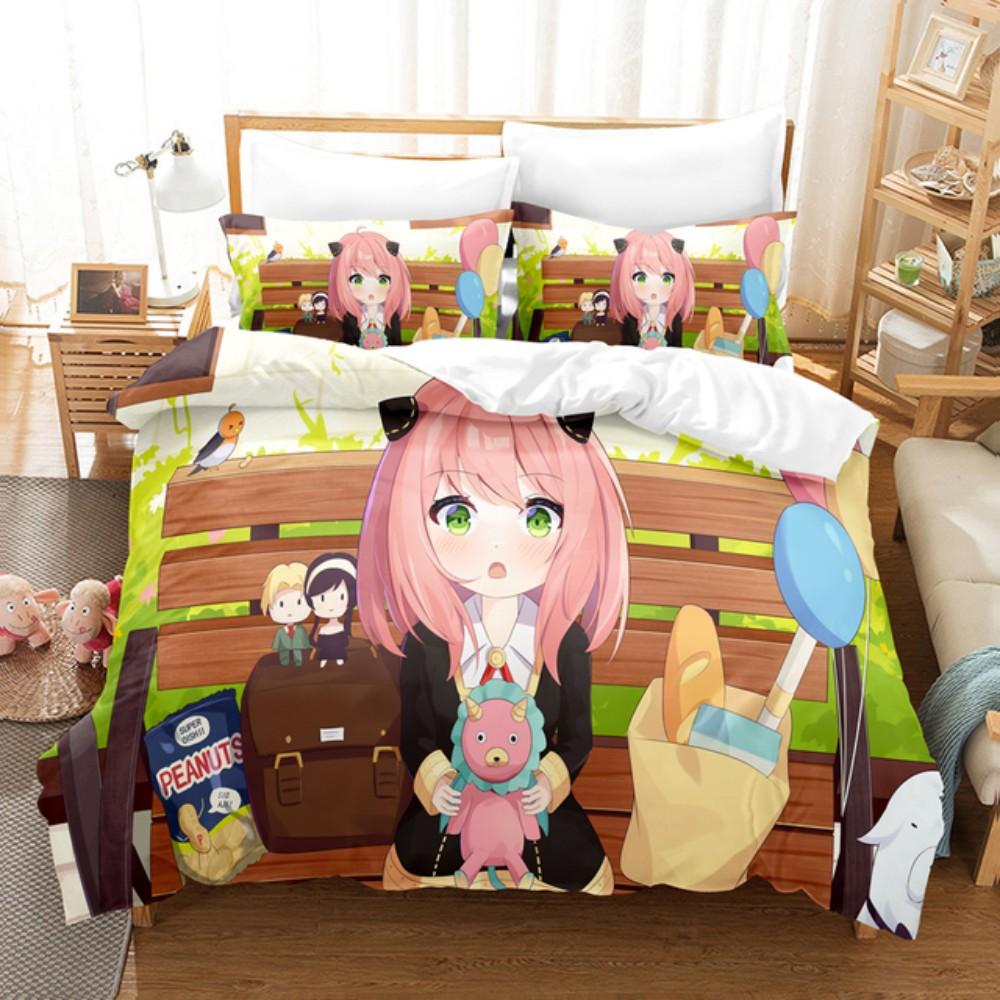 Anime SPY×FAMILY Bedding Set Anya Forger Duvet Cover Set Microfiber Single Queen King Twin Full Size Duvet Cover For Gifts