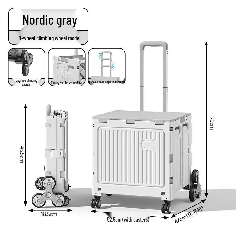 Younai Folding Outdoor Trolley – Portable Shopping Cart for Home & Street Vendors