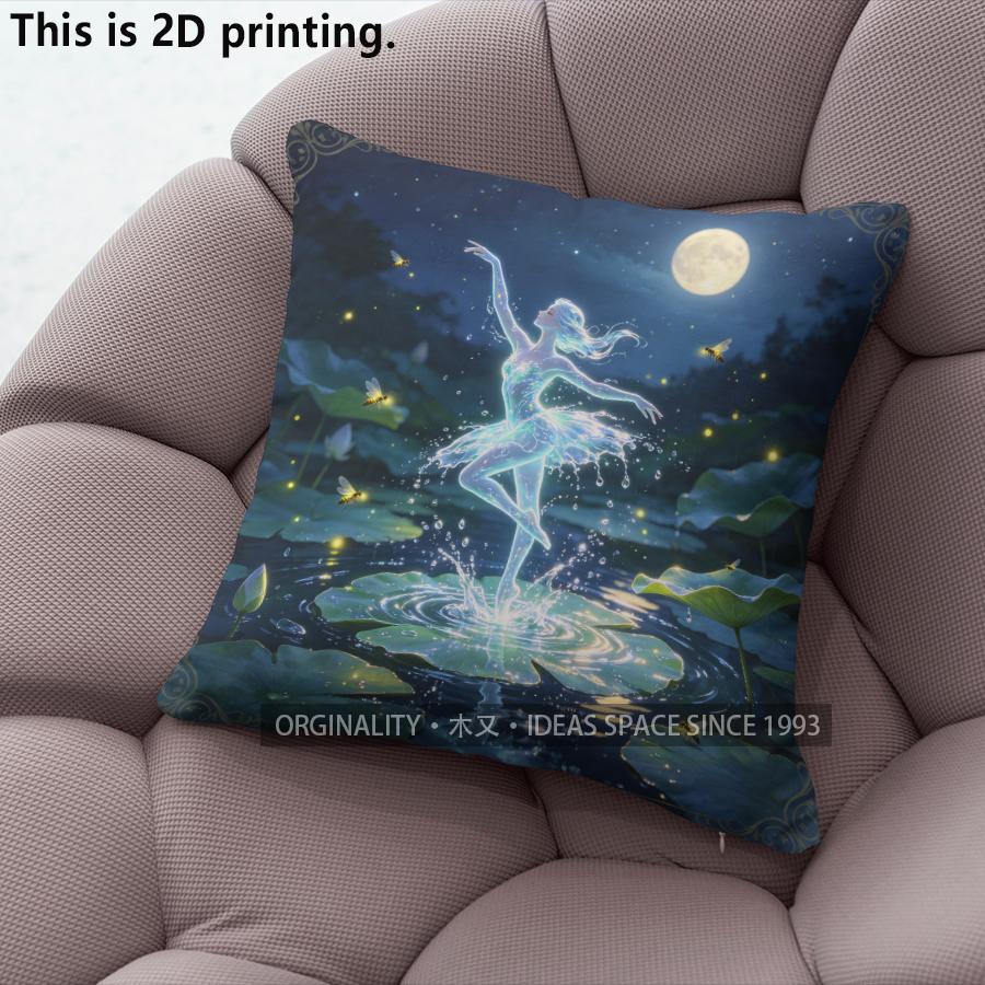 Enchanted Lake Fairy Dancing Throw Pillow Covers Pattern Cushion Cover Suitable For Sofa Bedroom Car Pillow Cover 40x40cm