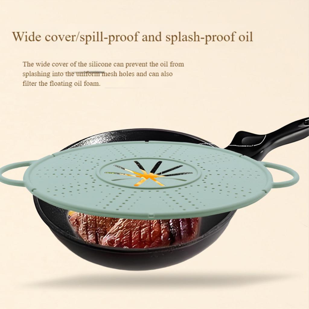 11in Silicone Foldable Splash Guard Dishwasher Safe Non-Stick Oil Splatter Guard Multi-Use Splatter Screen for Everyday Cooking