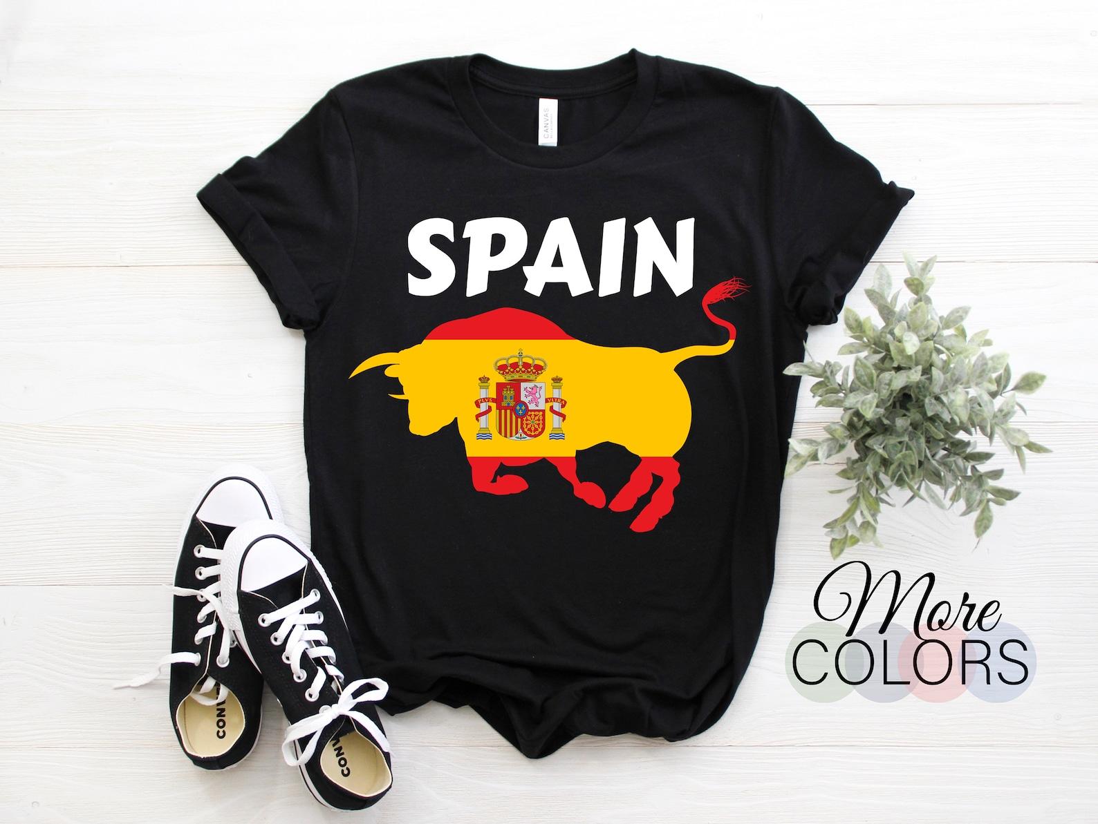 Spain Bull Spanish Flag Pride Vintage Gift T-Shirt, Heritage Patriotic Born Espana Roots, Travel Vacation Present Friday Family Sport Teams, 130