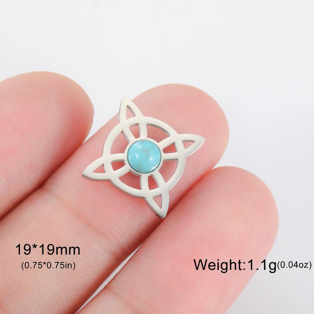 LIKGREAT 1Pcs Witch Celtics Knot Pendant Stainless Steel Wiccan Hanging Charm for Necklace Bracelet Earring Jewelry Making