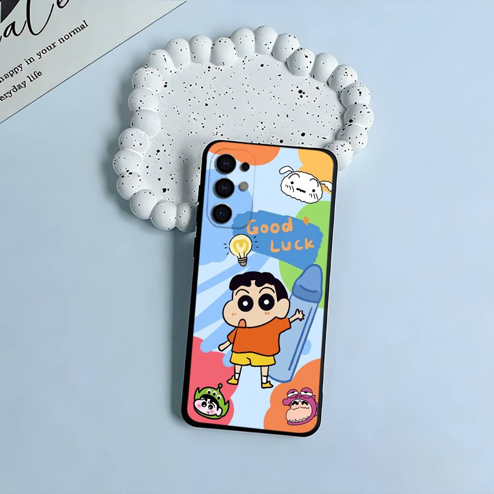 C-S-C-Crayon -Shin-chan Black Soft Silicone Phone Case for Samsung S25, S24, S21, S22, S23, S30, Ultra, S20, Plus, FE, Lite