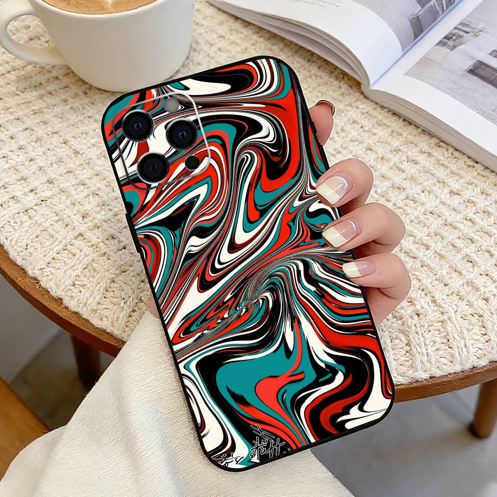 Modern Art Wave Phone Case Silicone Soft For IPhone 17 16 15 14 13 12 11 X XR Plus Pro Max Plus