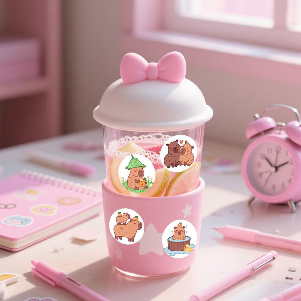500pcs Leisure Cartoon Capybara Pvc Self-adhesive Sealing Gift DIY Sticker