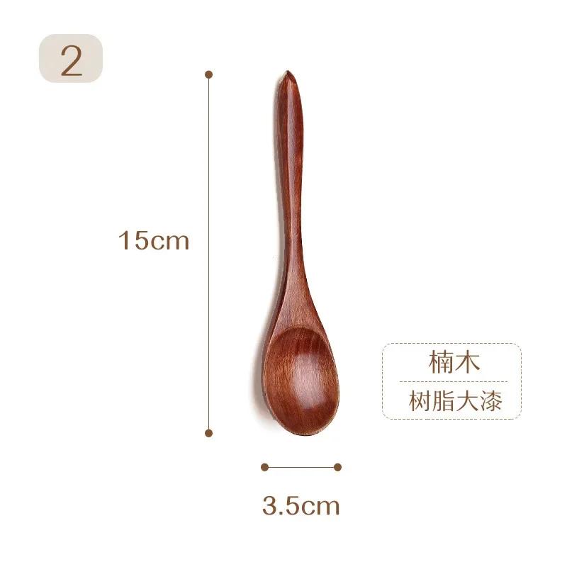 Natural Wood Spoon Bamboo Cooking Utensil Coffee Kitchen Teaspoon Tableware Accessories Spoon Teaspoons for Tea Stirring Spoons