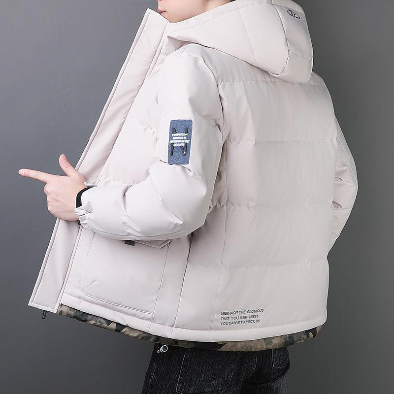 Hooded cotton-padded men's coat brand versatile fashion casual loose cotton-padded jacket men's outdoor casual cotton-padded jacket