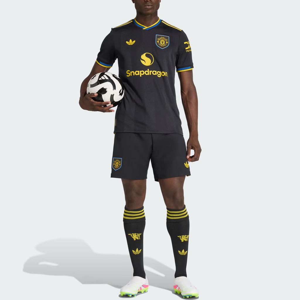 Adidas Originals Manchester United 25/26 Third Authentic Player Version Slim Fit Simple Letter Short Sleeve Football Shirt Men Tops JI7419