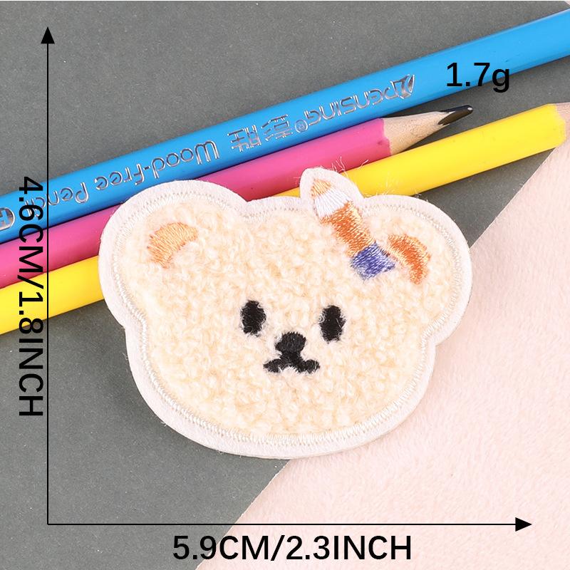 Original embroidery sticker embroidery label cartoon animal bear towel embroidery hand account DIY patch sticker accessory cloth sticker