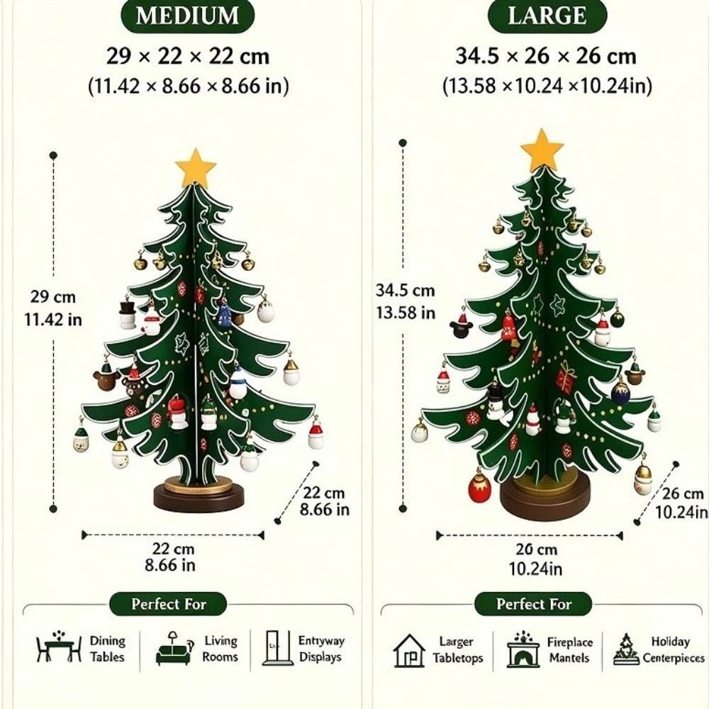 Reindeer Wood Christmas Tree Decoration Santa Pendant DIY Xmas Tree Ornaments Christmas Craft