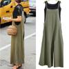 Tuta da donna con spalline Estate Monocolore Pantaloni a gamba larga Salopette Overall casual larga senza maniche Cotone Lino Tute Taglie forti