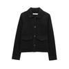 Women's Suede Texture Jacket Fashion Long Sleeve Cropped Coats Women Casual New In Outerwear