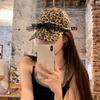 Lace Bow Visor Hat Long Brim Sun Hat Casual Leopard Print Baseball Cap  Travel