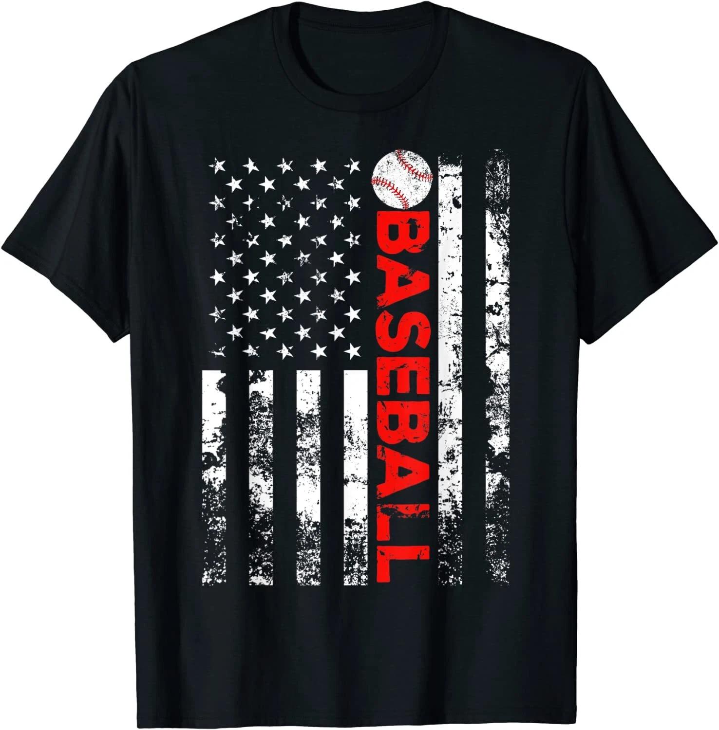 American Flag Baseball Team Gift Sports Design Unisex T-Shirt S