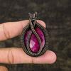 Ruby Natural Gemstone Handmade Copper Wire Wrap Jewelry Pendant 2.28" u8C49