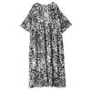 DIMANAF Plus Size New 2025 Women Summer Short Sleeve Dress Basic Casual Fashion Loose Vintage Long Dress