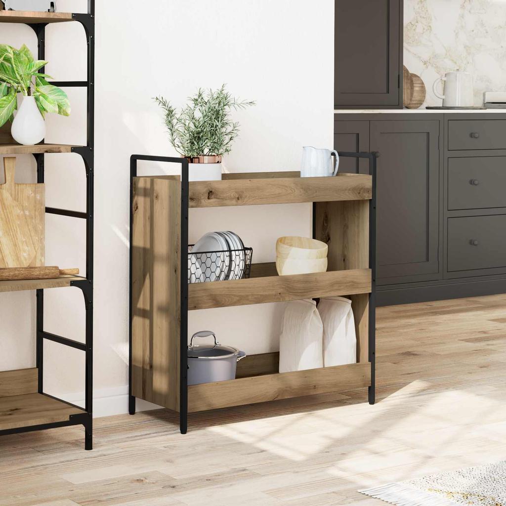 Kitchen Trolley Artisan Oak 70 X 30 X 82 Cm Engineered Wood