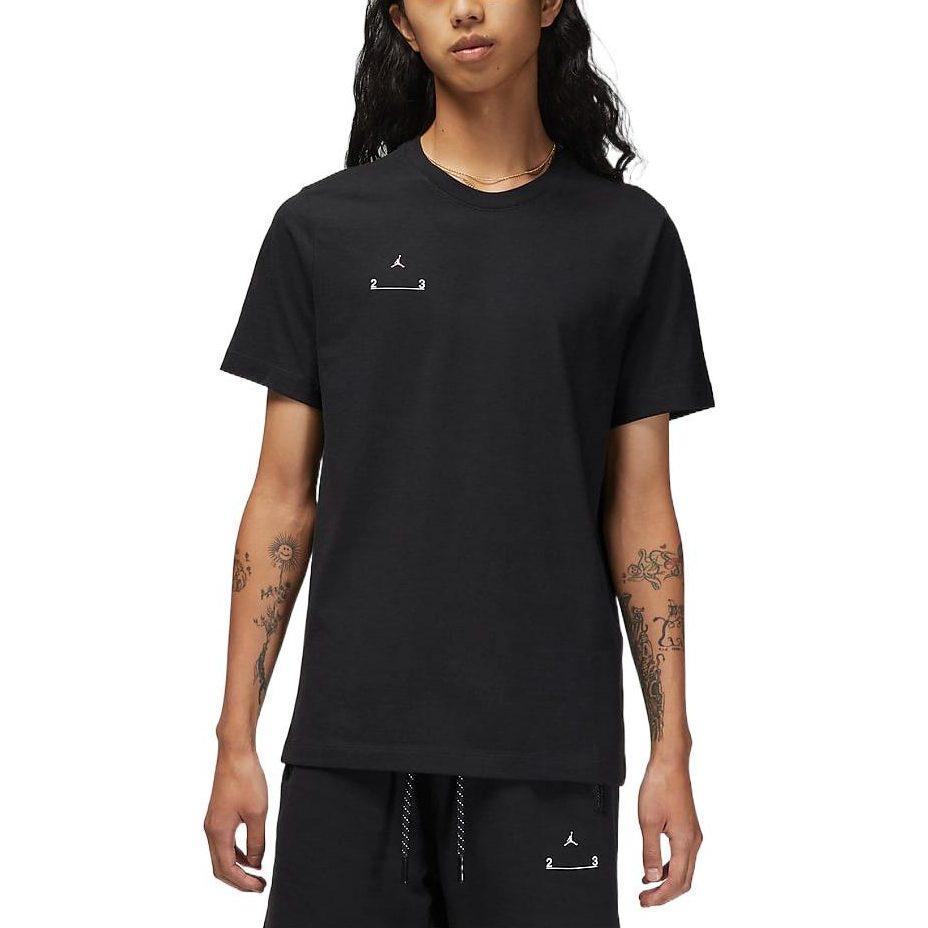 Jordan T Shirts Men's Black Crew Neck Moderate Straight Fit DQ7359-010