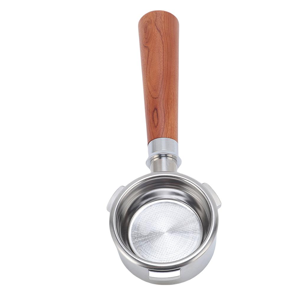 58mm Bottomless Portafilter Fit for Petrus Coffee Machine 3 Ears Bottomless Portafilter with Solid Wood Handle Puck Screen
