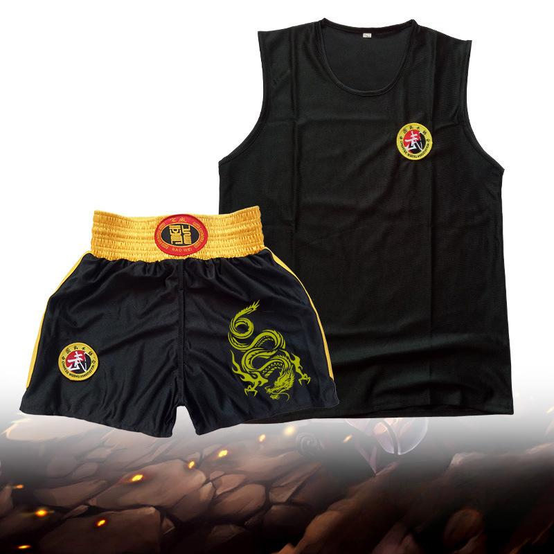 

Summer Short Sleeved Fighting Sanda Suit Shorts Boxing Muay Thai Adult and Children s Martial Arts Performance Training Clothes 110cm