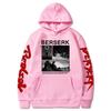 Japanese Anime Berserk Guts Print Manga Hoodie Fashion Autumn Winter Fleece Streetwear Tops