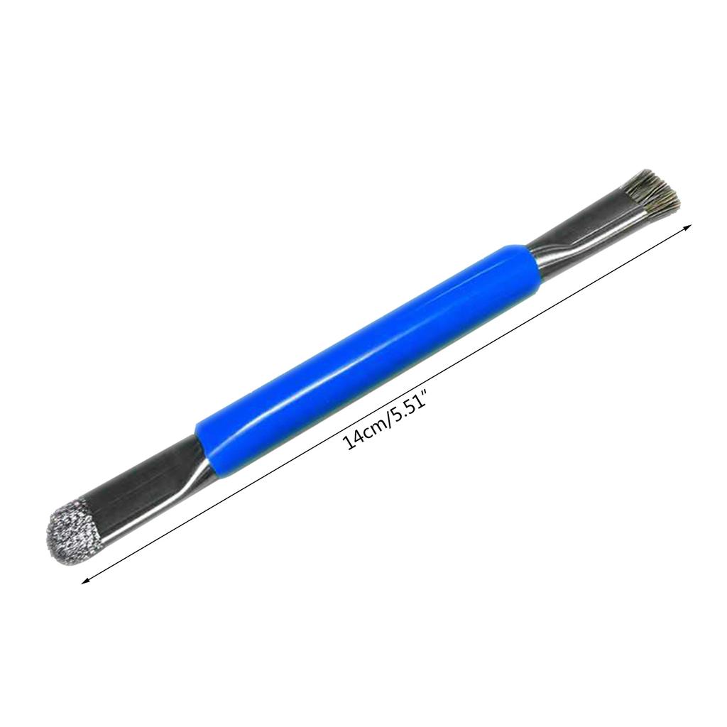 Stahlbürste, antistatische Reinigungsbürste für Motherboards zur Reparatur von Telefon-IC-Pads, Doppelkopf-Stahldrahtbürste mit superfeiner Oberfläche