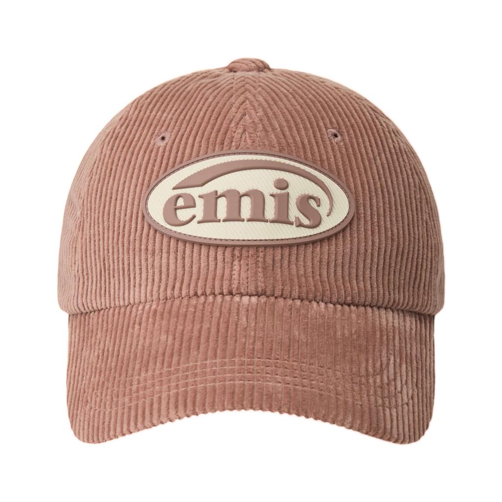 Emis Rubber Patch Corduroy Ball Cap Pink
