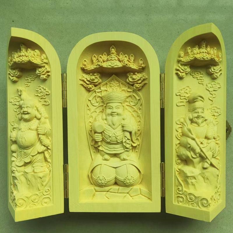 Boxwood Beautiful Hand-Carved Wooden Statue of the Thousand-Armed Guanyin Bodhisattva