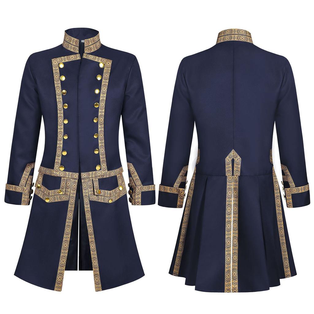 Uomo Uniforme Militare Coloniale Frac Costume Cosplay Gotico Steampunk Regency Vittoriano Uomo Retrò Giacca Cappotto del XVIII Secolo