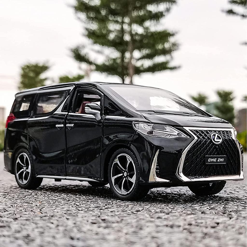 1/24 Scale Lexus LM300 Alloy Model Car, Pull Back Metal Collectible Toy Car with Light and Sound Toy Vehicle Door Can Be Opened