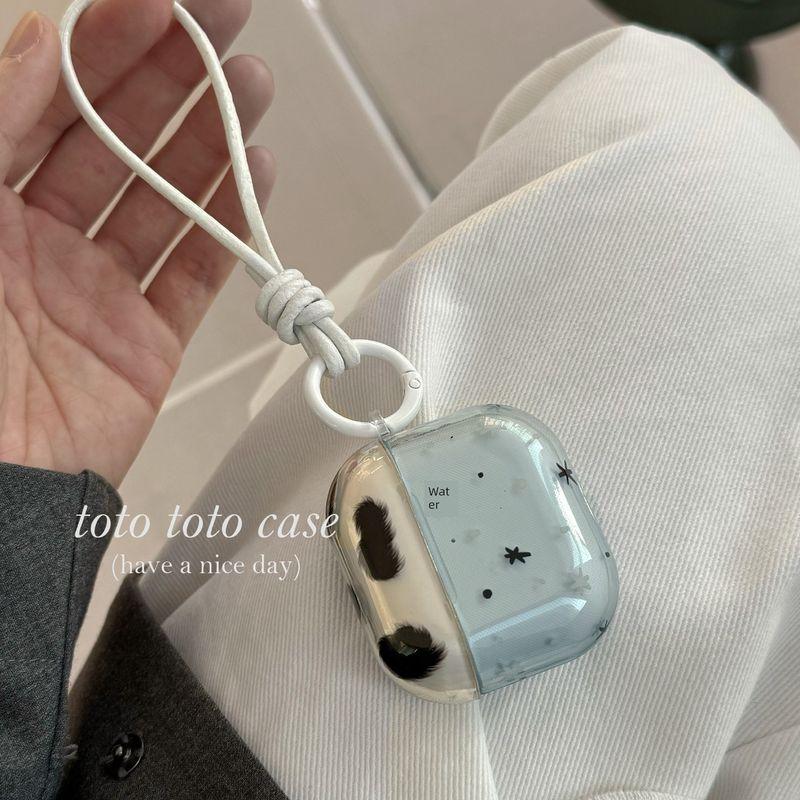 

Earphone Sleeves Applicable to Apple 2 Generation Bluetooth Earbuds Case Airpods3 Generation Niche Style Lanyard Airpods2 New Arrival Drop-Resistant Apple Airpods Pro Shell + white ring leather rope