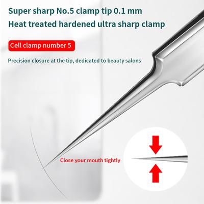 Acne Needle Tweezers Light Blackhead Blemish Pimples Removal Pointed Bend