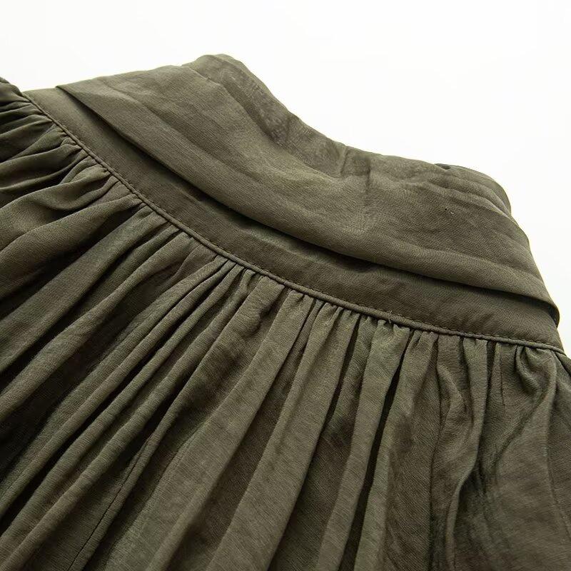 2026 European & American Style Lace-Up Sheer Casual Top