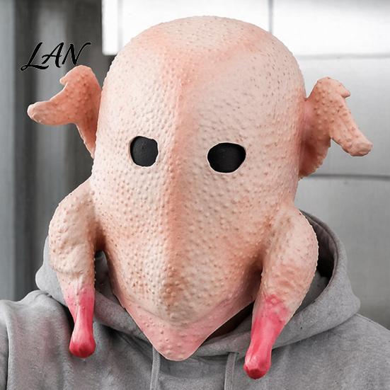 Soft Latex Animal Head Mask Halloween Mask, Realistic Turkey Shape, Breathable Full Unique Thanksgiving Day Costume Cover, for Party Dress Up Cosplay