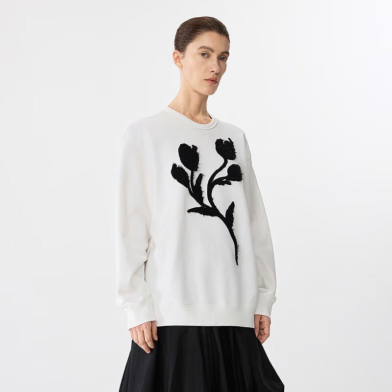 JNBY Spring 2025 Floral Loose Fit Round Neck Sweatshirt