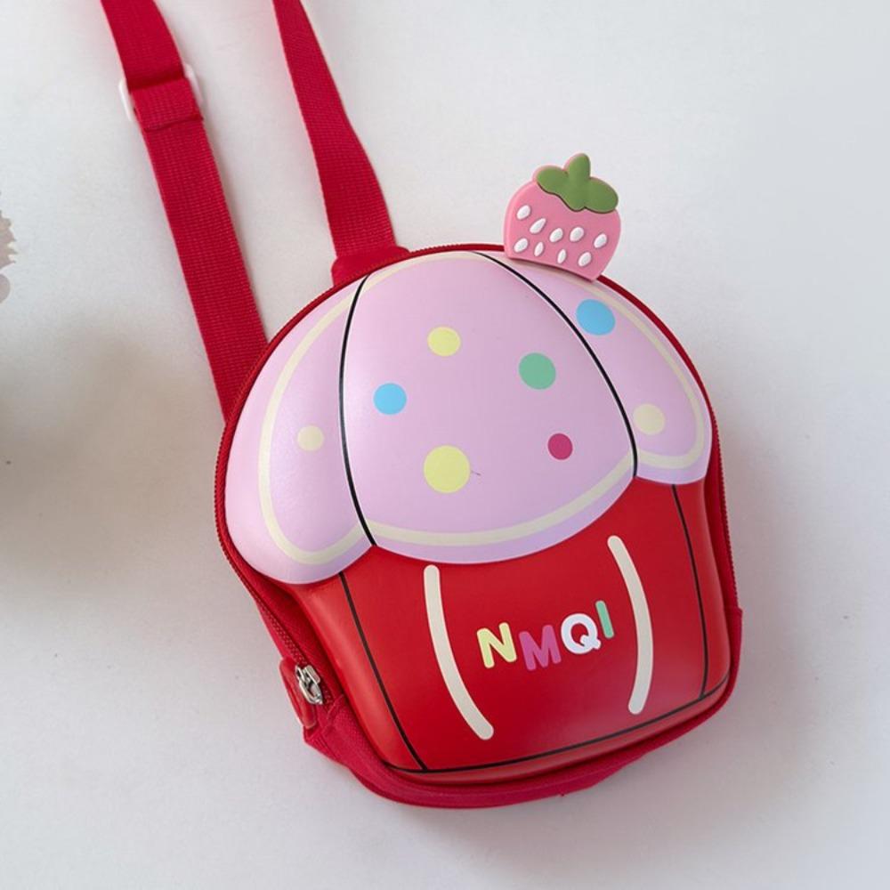 

Cute new boys and girls breast bag creative printing childlike shoulder bag large capacity versatile foreign style messenger hard shell bag one size fits all красный