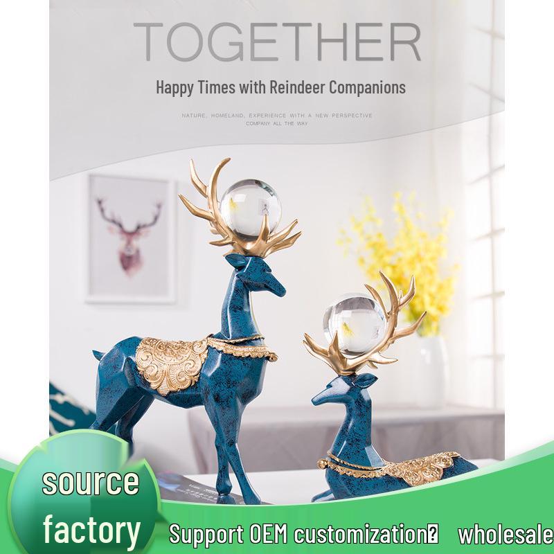 European Deer Wine Cabinet Ornament for Modern Living Room