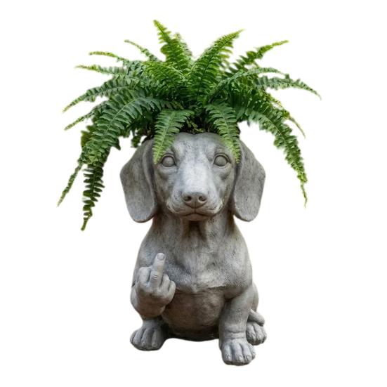 

Декоративный цветочный горшок в виде бульдога с оригинальным дизайном, привлекающий внимание, идеально подходит для сада, для комнатных и уличных растений. Необычный цветочный горшок. C