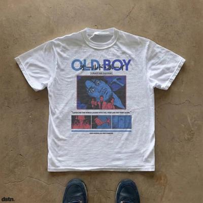 Oldboy Movie Shirt Vintage 2003 Film Poster Tee Manga Aesthetic Streetwear Clothing Graphic Short Sleeve Shirt Unisex Men Women