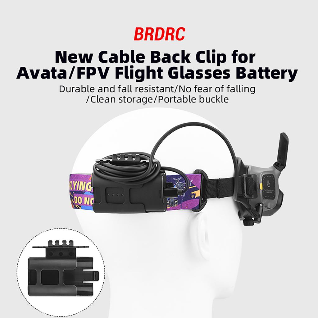Battery Clip Holder with Charging Cable Head Strap for Avata Goggles2 Flights Power Cord Keep Power Supply Organized