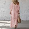 Ladies' Striped Elegant Casual Fashionable Off Shoulder Dress