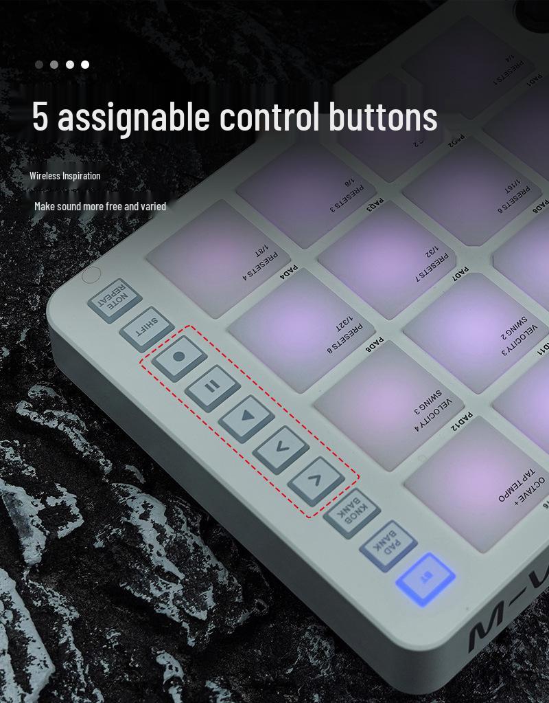M-VAVE SMC 16-Key Mini Bluetooth MIDI Drum Pad Controller