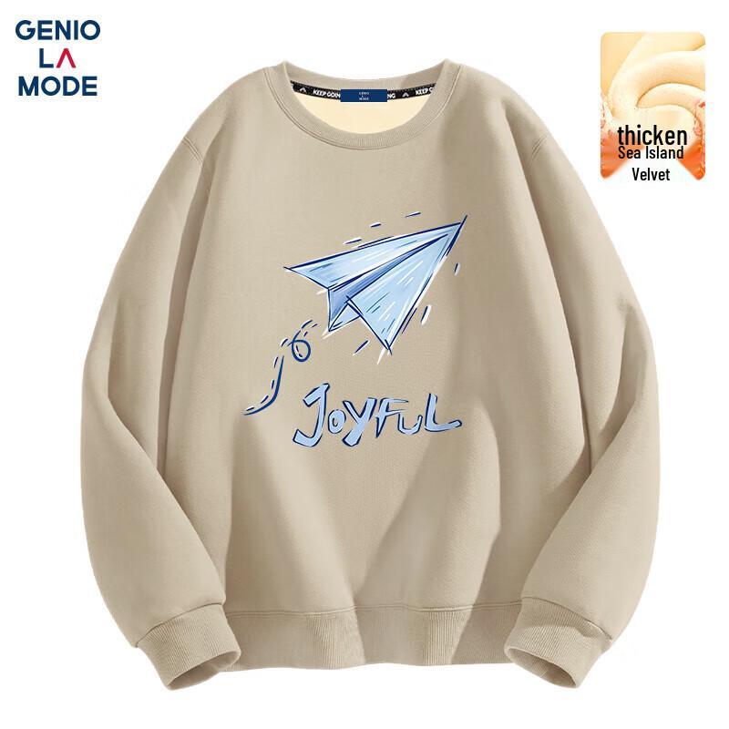 GENIOLAMODE Men's Cartoon Print Round Neck Sweatshirt