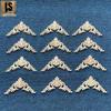 Décor d'angle en placage de bois sculpté européen: Design Floral Triangulaire pour Armoires et Murs