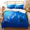 Blue Sky Silver Aircraft Three-Piece Quilt Cover Digital Printing Bedding Set Bed Cover