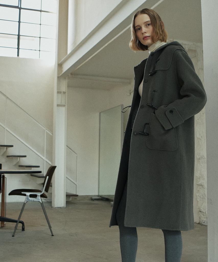 Yuppe Boucle Duffle Coat_Khaki