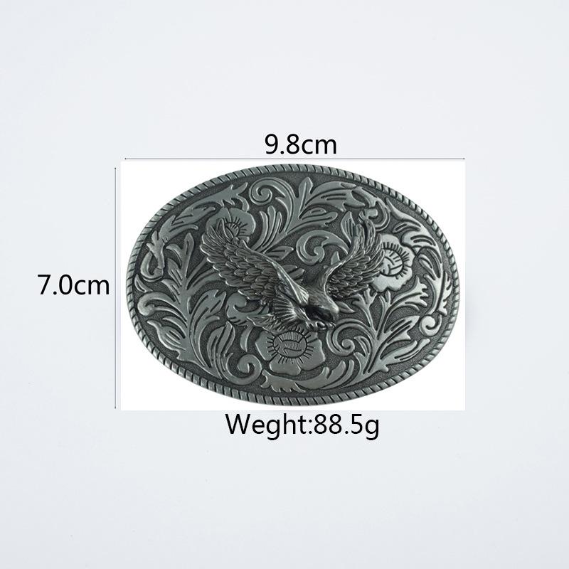 Mongolian Eagle Retro Zinc Alloy Belt Buckle | Antique Tin Finish | Knight Design