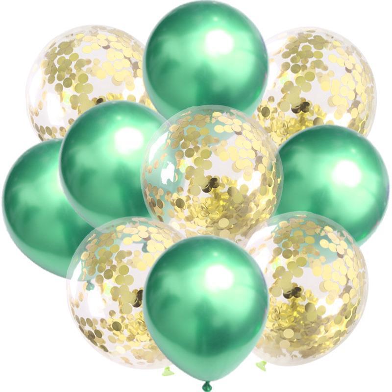 Birthday & Ceremony Decoration Balloon Set: Metallic Sequins, Table & Ground Floating Balloons.