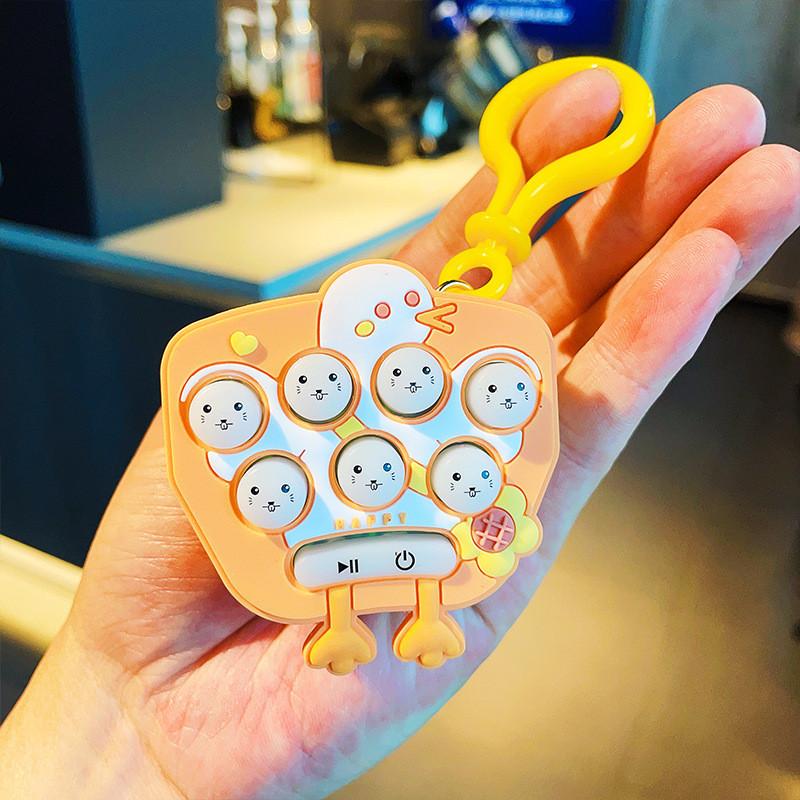 

Bear Deep Yellow Keychain Fun Whackamole Cute Mini Game Machine Idea Gift оранжевый